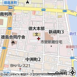 徳島大学　事務局研究・産学連携部地域産業創生事業推進課周辺の地図