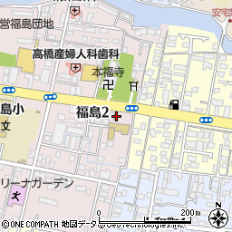 徳島中央警察署福島交番周辺の地図