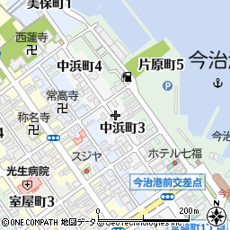 愛媛県今治市中浜町周辺の地図