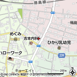 徳島県吉野川市鴨島町喜来355-8周辺の地図