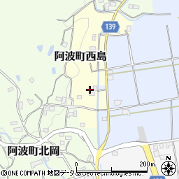 徳島県阿波市阿波町西島周辺の地図