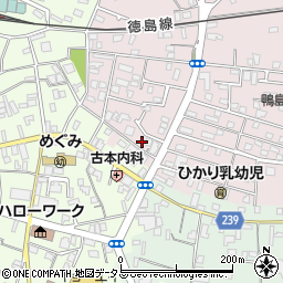 徳島県吉野川市鴨島町喜来360周辺の地図