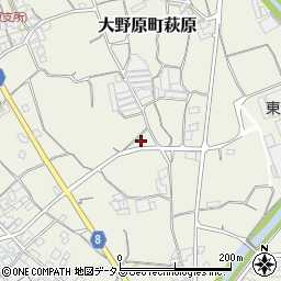 香川県観音寺市大野原町萩原1185周辺の地図