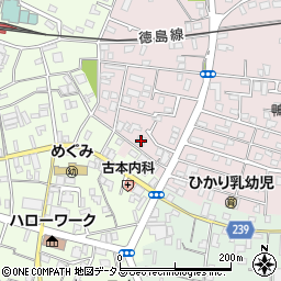 徳島県吉野川市鴨島町喜来418周辺の地図