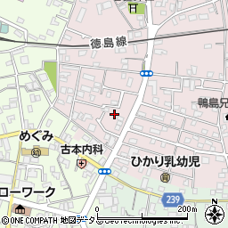 徳島県吉野川市鴨島町喜来358-6周辺の地図