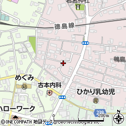 徳島県吉野川市鴨島町喜来358-13周辺の地図