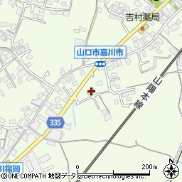 セブンイレブン山口嘉川中市店周辺の地図