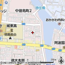 徳島県徳島市中徳島町1丁目周辺の地図