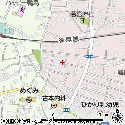 徳島県吉野川市鴨島町喜来363-17周辺の地図