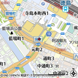 徳島県徳島市元町周辺の地図