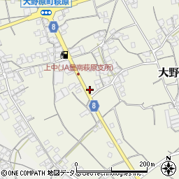 香川県観音寺市大野原町萩原1298-2周辺の地図