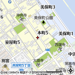 愛媛県今治市本町周辺の地図