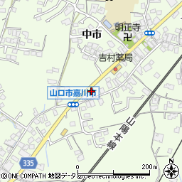 嘉川郵便局周辺の地図