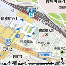 徳島バス株式会社　駅前案内所周辺の地図
