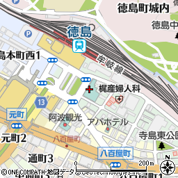 山内農場 徳島駅前店周辺の地図