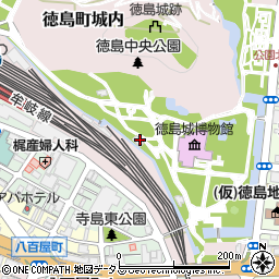 徳島中央公園東側駐車場周辺の地図