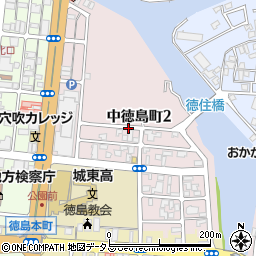 徳島県徳島市中徳島町周辺の地図