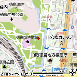 旧徳島城表御殿庭園周辺の地図