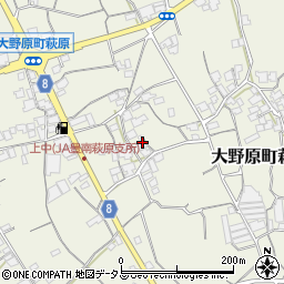 香川県観音寺市大野原町萩原1077-1周辺の地図