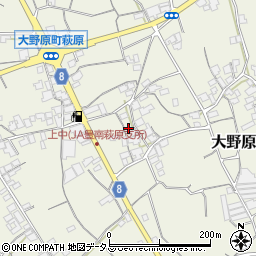 香川県観音寺市大野原町萩原1082周辺の地図