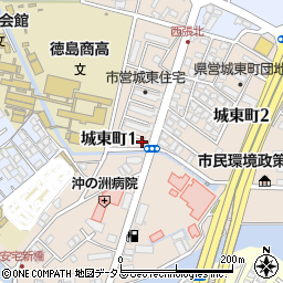 徳島県警察本部　徳島中央警察署城東交番周辺の地図