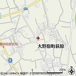 香川県観音寺市大野原町萩原985周辺の地図