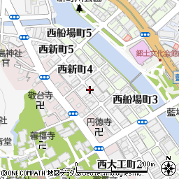 徳島県徳島市西新町周辺の地図