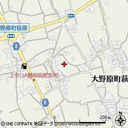 香川県観音寺市大野原町萩原1075周辺の地図