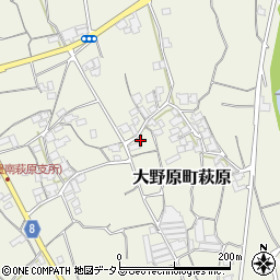 香川県観音寺市大野原町萩原987周辺の地図
