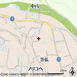 徳島県美馬市美馬町笠仏周辺の地図