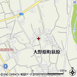 香川県観音寺市大野原町萩原976周辺の地図