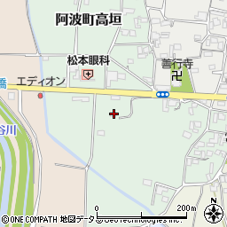 徳島県阿波市阿波町高垣17周辺の地図