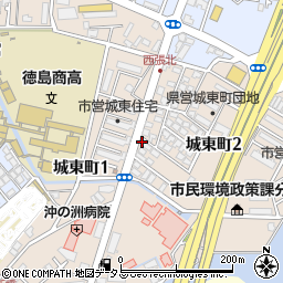 徳島県徳島市城東町周辺の地図