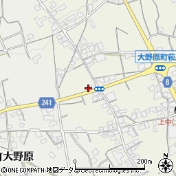 香川県観音寺市大野原町萩原1374周辺の地図