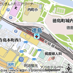 徳島県徳島市周辺の地図