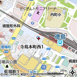 ＪＲ四国　徳島駅周辺の地図
