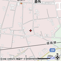 徳島県吉野川市鴨島町喜来45周辺の地図