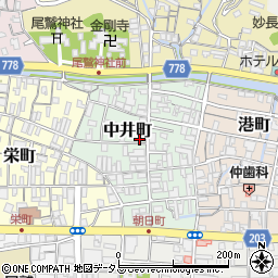 三重県尾鷲市中井町周辺の地図