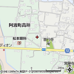 徳島県阿波市阿波町高垣190周辺の地図
