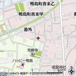 徳島県吉野川市鴨島町喜来460-3周辺の地図