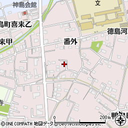 徳島県吉野川市鴨島町喜来499-17周辺の地図