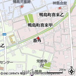 徳島県吉野川市鴨島町喜来番外周辺の地図