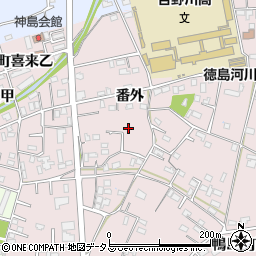 徳島県吉野川市鴨島町喜来499-25周辺の地図