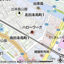 徳島公共職業安定所周辺の地図