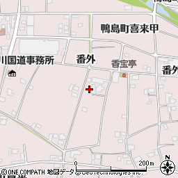 徳島県吉野川市鴨島町喜来576-1周辺の地図
