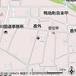 徳島県吉野川市鴨島町喜来577-6周辺の地図