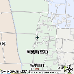 徳島県阿波市阿波町高垣140周辺の地図