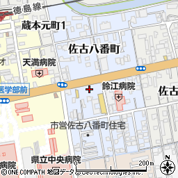 徳島大正銀行　佐古東支店周辺の地図