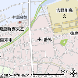 徳島県吉野川市鴨島町喜来672周辺の地図