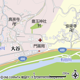 和歌山県有田郡有田川町大谷335周辺の地図
